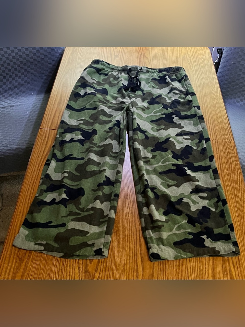 Fruit Of The Loom Men's Camouflage Lounge Sleep Pants - Green Camo Size L 36-38